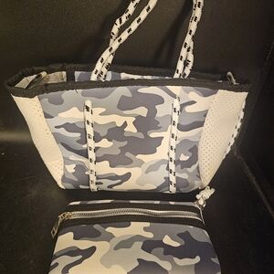 Stylish Camouflage Tote and Pouch Set